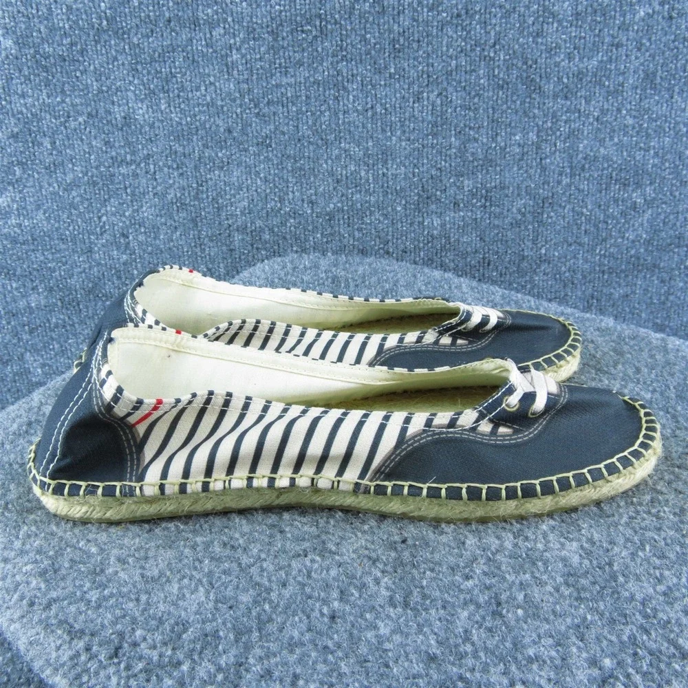 Bsided Women Flat Shoes Espadrille Size 41 Summer Slip On Blue‎ White Striped